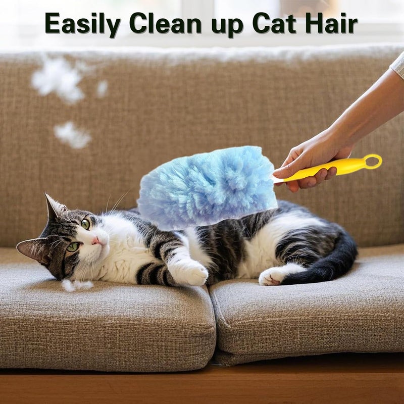 EAYBOMC 60 Count Duster Refills Compatible with Swiffer Duster 360 Heavy Duty Refills Multi Surface with 1 Short Handle and 1 Long Handle - Image 3